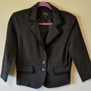 Women's stretchy pinstriped blazer